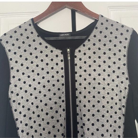 Women’s Gerry Weber Black Gray Zip Blouse Size US 10 - Picture 2 of 4